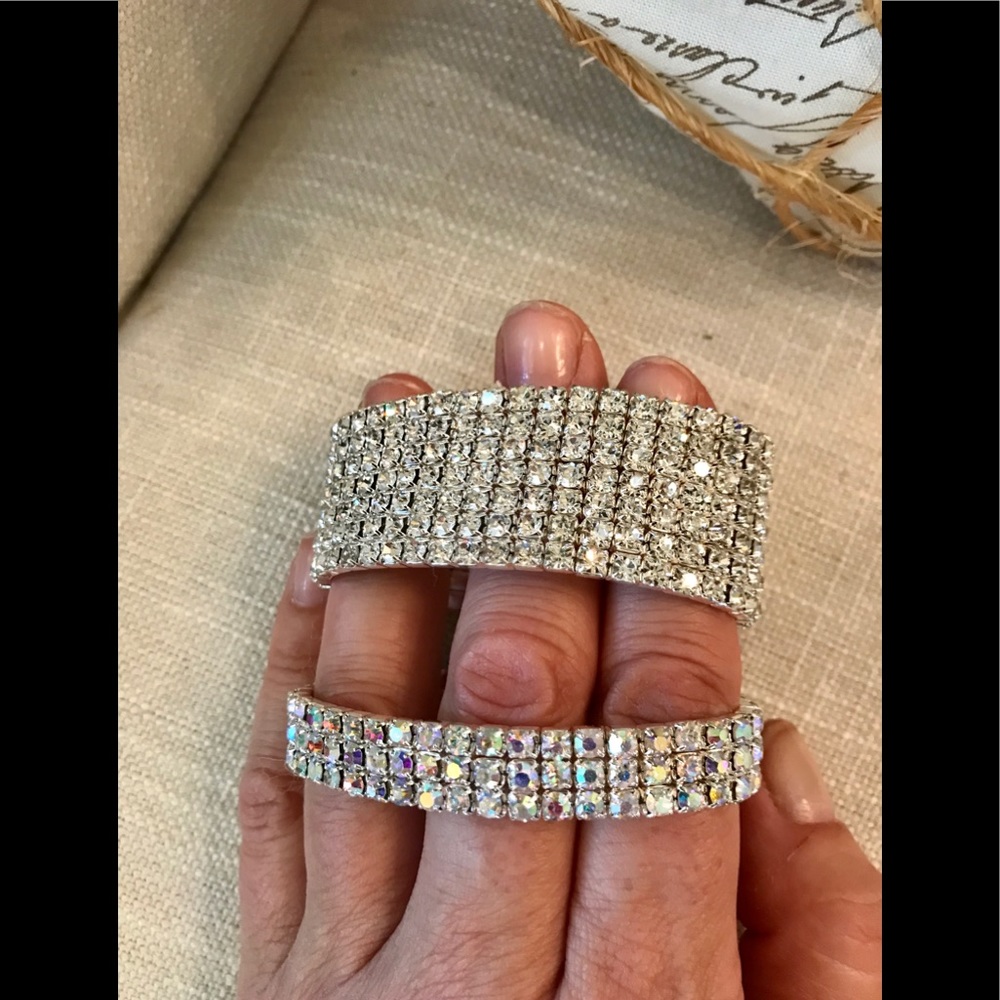 Stretchy 1 Inch Crystal Rhinestone Bracelet ❤️ - Picture 6 of 7